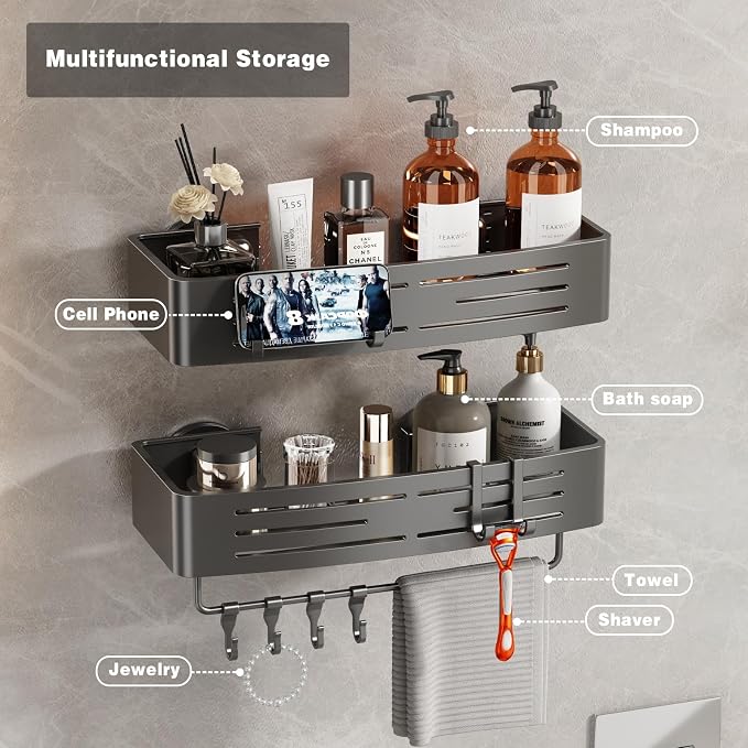 Voldra Shower Caddy Suction Cup, 1 Pack Shower Shelves - Image 5