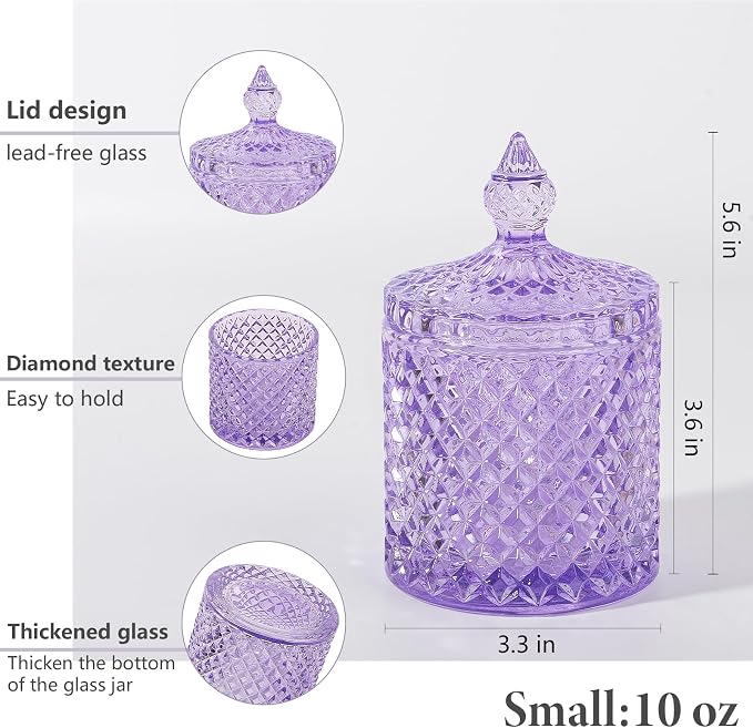 rejomiik 2 Pack Qtip Holder Thick Glass Apothecary Jars - Image 3
