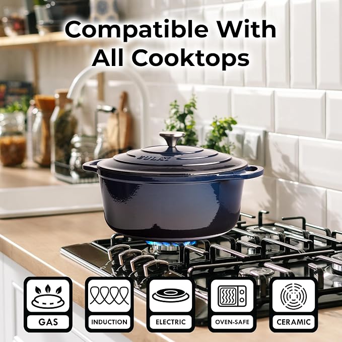Zulay Kitchen 6 Quart Enameled Cast Iron Dutch Oven Pot - Image 3