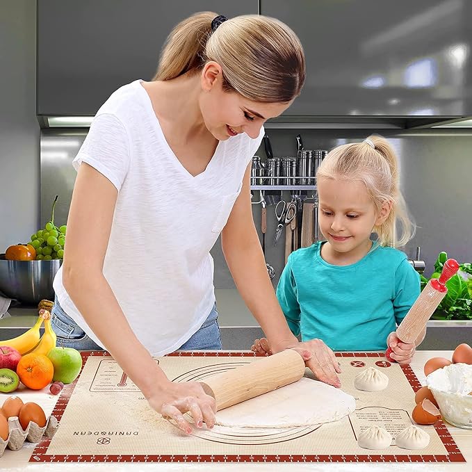 2 Pack Non Stick 26''x16'' Extra Large Thick Silicone Pastry Mat and 16''x11'' - Image 7