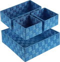 Posprica Woven Storage Baskets for Organizing, Small Black Baskets Cube Bin by Posprica