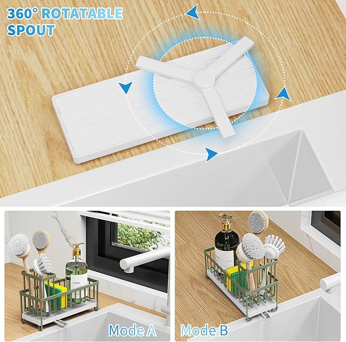 Cisily Sponge Holder for Kitchen Sink, Sink Caddy Organizer - Image 2