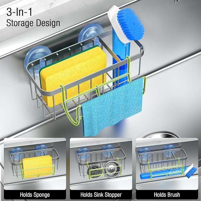 3-in-1 Kitchen Sink Caddy Organizer - Image 2