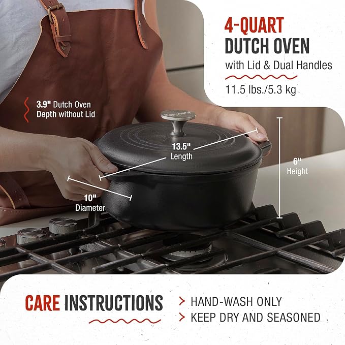 Victoria 4-Quart Cast Iron Dutch Oven - Image 6
