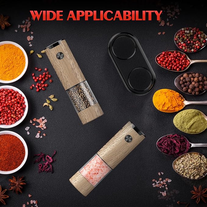 Electric Salt and Pepper Grinder Set Automatic Battery Pepper Mill Shakers - Image 5