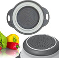 Round Silicone White Colander Collapsible – Foldable White Kitchen Strainer by YARRDLLC