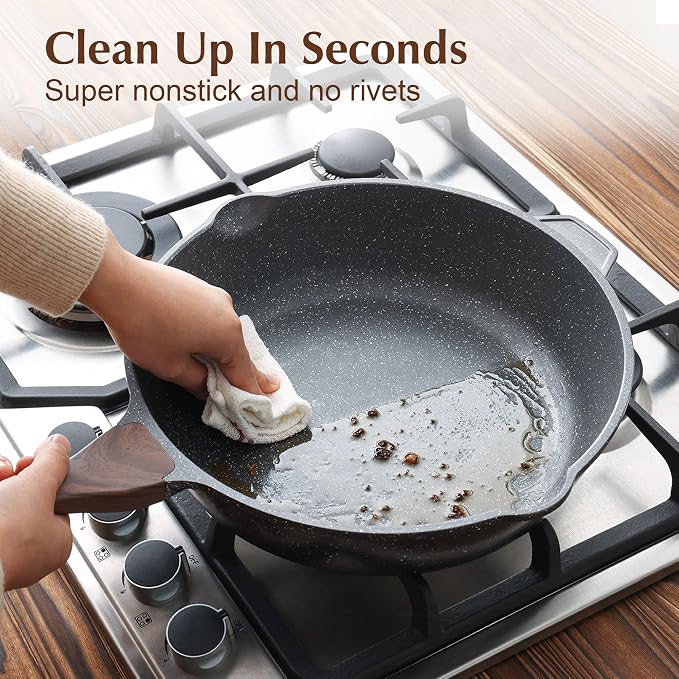 SENSARTE Nonstick Deep Frying Pan Skillet, 12-inch Saute Pan - Image 5