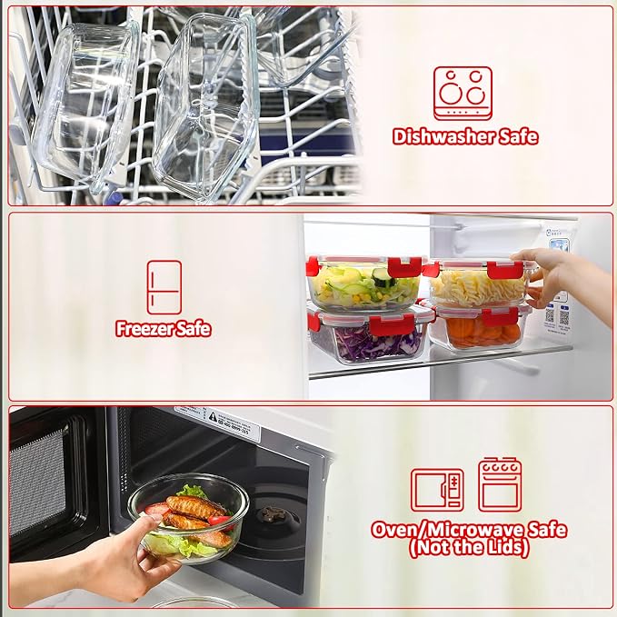 M MCIRCO 24-Piece Glass Food Storage Containers - Image 4