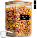 ComSaf 3.6Qt Glass Food Storage Containers, Cereal Storage Containers by ComSaf