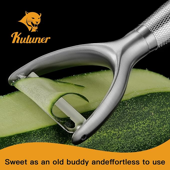 KULUNER Y-Type Vegetable Peeler, 304 Stainless Steel Blade, Ultra Sharp Potato - Image 2