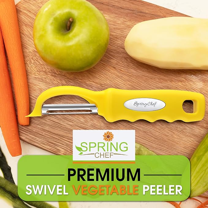 Spring Chef Premium Stainless Steel Yellow Swivel Potato Peelers - Image 7