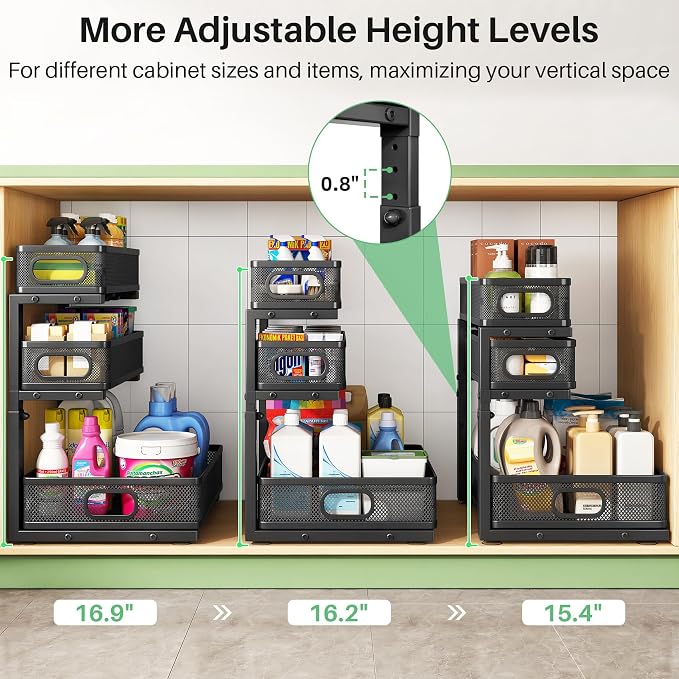 Kitstorack Under Sink Organizer, Slide out Storage Drawer Rack - Image 9