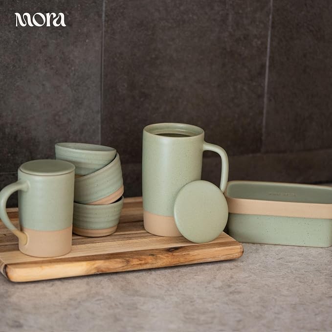 MORA Ceramics Tea Cup with Loose Leaf Infuser, Spoon and Lid, 12 oz, Microwave - Image 8