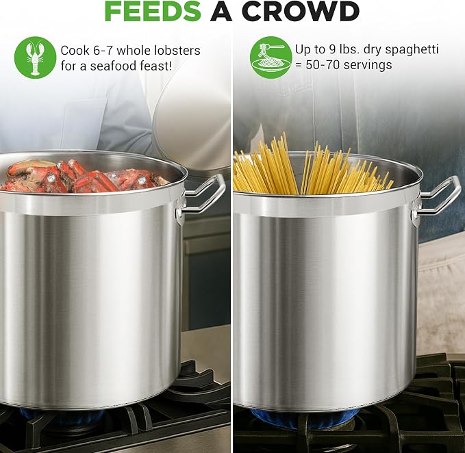 Nutrichef Stainless Steel Cookware Stockpot, 35 Quart Heavy Duty Induction Soup - Image 4