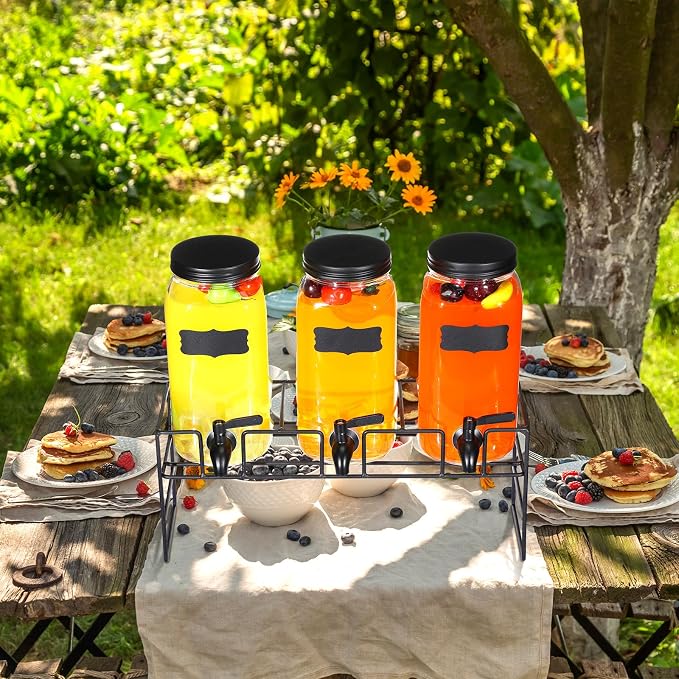 3 Pack 80 oz Glass Beverage Dispenser - Image 6