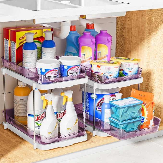 Delamu 2-Tier Multi-Purpose Bathroom Under Sink Organizers and Storage - Image 5