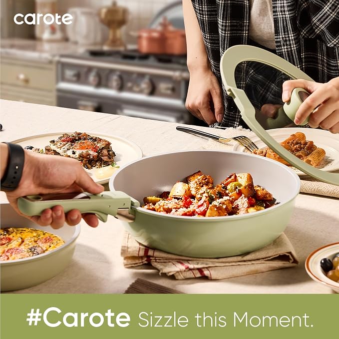 CAROTE 27pcs Ceramic Cookware Set Nonstick, Pots and Pans Set Non Stick - Image 7