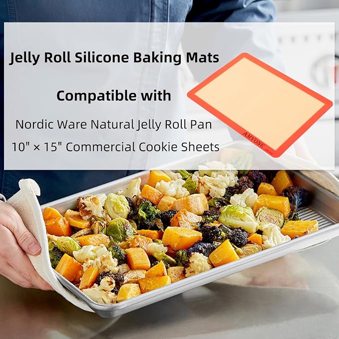 AMYONE Silicone Baking Mat for Jelly Roll Pan, Non-Stick Silicone Baking Sheet - Image 6
