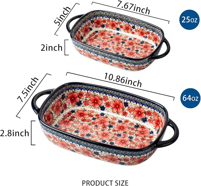 Baking Dish Ceramic Baking Pan Blue Casserole Dish Porcelain rectangular Baking - Image 2