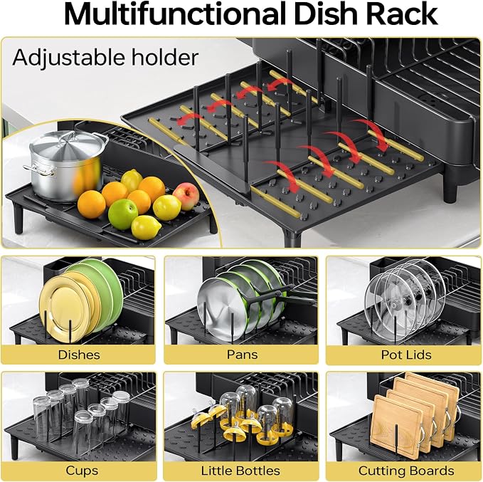 Urackify Dish Drying Rack for Kitchen Counter, 304 Stainless Steel Dish Rack - Image 5