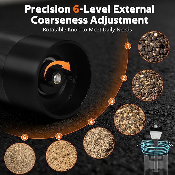 Rechargeable Electric Salt and Pepper Grinder Set, Automatic Pepper Mill - Image 3