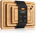 Bamboo Cutting Board for Kitchen, Knife-Friendly Wooden Cutting Boards Set by Mooues