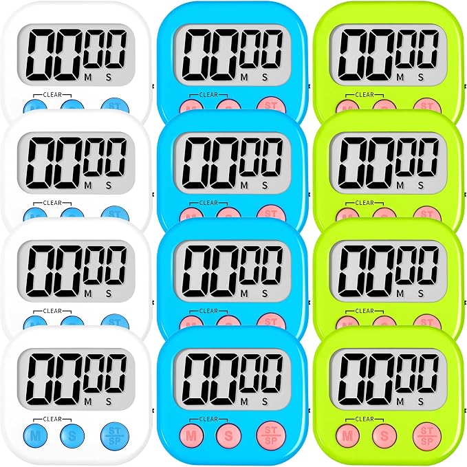 ZILLEEN 12 Pack Kitchen Timers for Cooking Digital Classroom Timers for by ZILLEEN