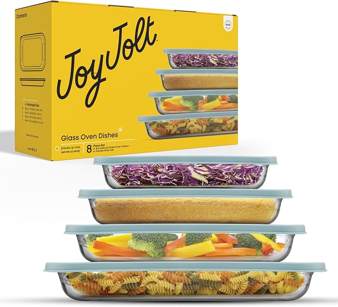 JoyJolt 8-Piece Borosilicate Glass Oven Dishes - Image 8