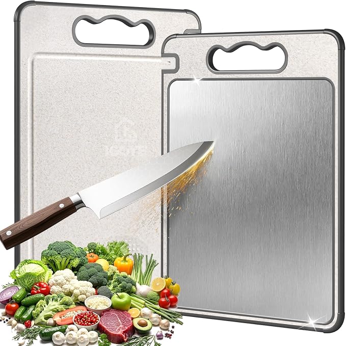 Titanium Cutting Board, Double Sided Chopping Board by IGOYE