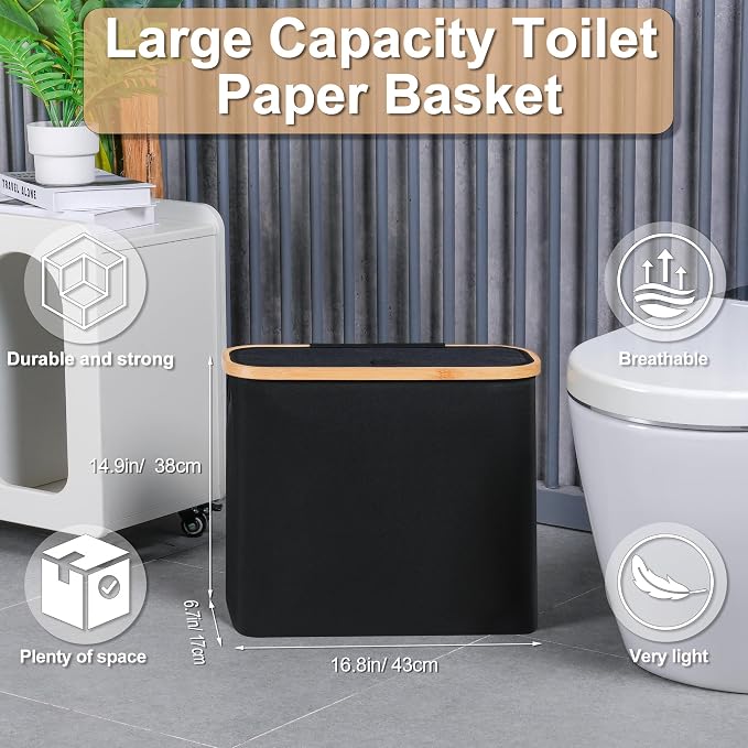 efluky Toilet Paper Basket 28L, Toilet Paper Holder - Image 2