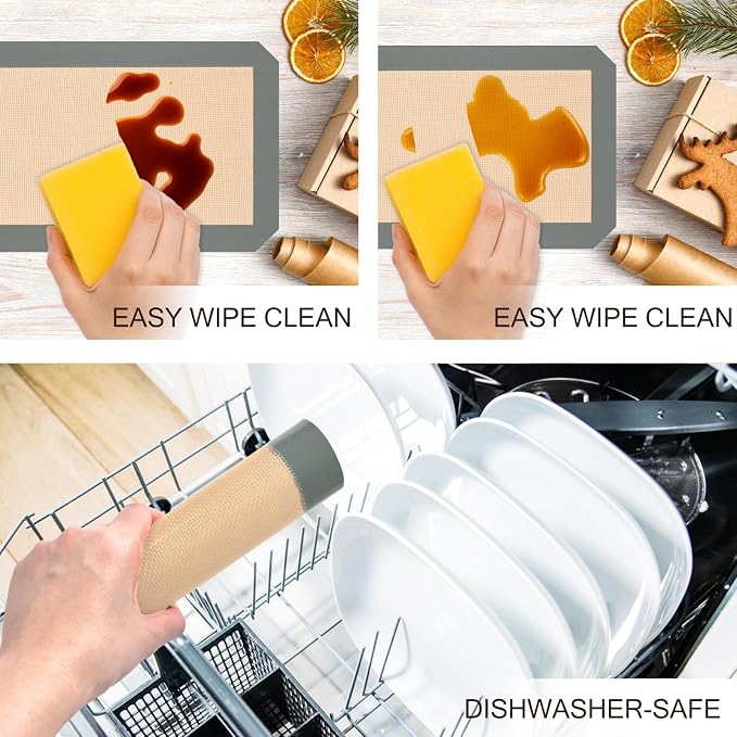 Silicone Baking Mat, 3 Pack Reusable Baking Sheet, Non-Stick ＆ Food Safe - Image 6