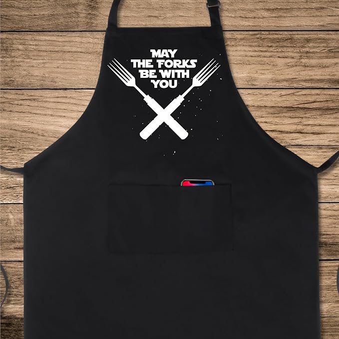 Xornis 100% Cotton Funny Apron for Men Women Adjustable Bib Aprons - Image 2