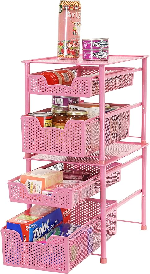 Simple Houseware Stackable 2 Tier Sliding Basket Organizer Drawer - Image 6