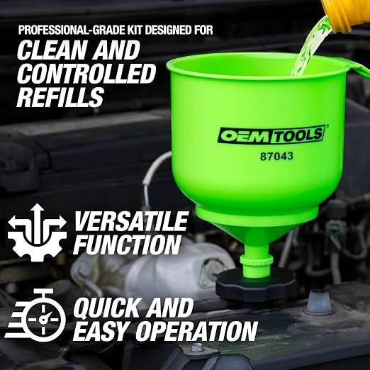 OEMTOOLS 87043 No-Spill Professional Quality Coolant Funnel Kit, Easily Fill - Image 2