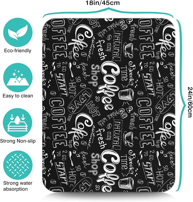 Coffee Bar Mat Accessories for Countertop Super Absorbent Anti-Slip Silicone - Image 5