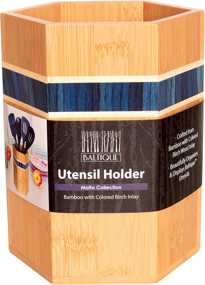 Totally Bamboo Baltique Malta Collection Kitchen Utensil Holder, Large Cooking - Image 7