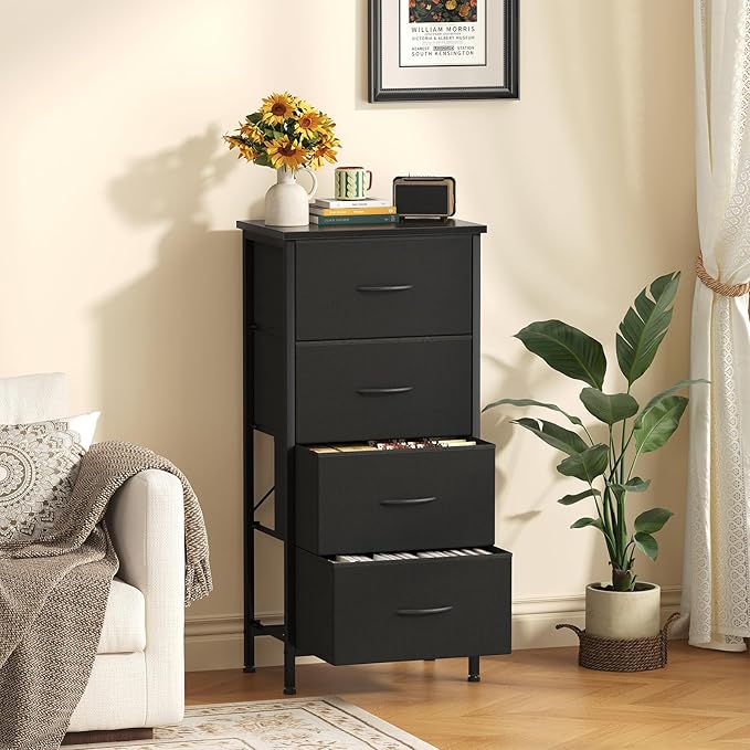 Sweetcrispy 4 Fabric Drawer Small Dresser, Bedside Nightstand - Image 7