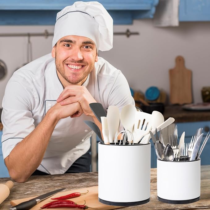 LIBODOUR Kitchen Utensil Holder Extra Large Rotating - Image 3