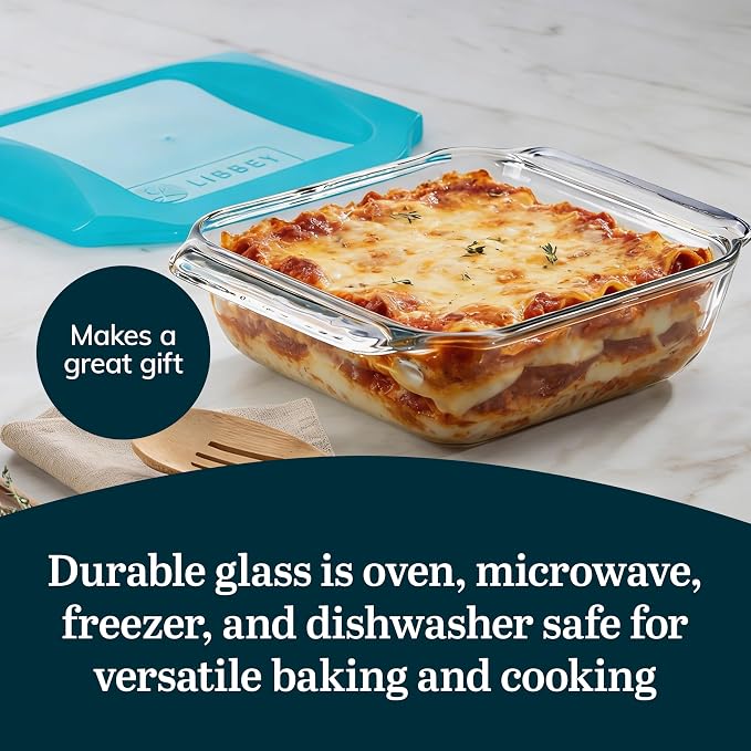 Libbey Baker’s Premium 2 Piece Glass Baking Dish Set, Stackable Casserole Dish - Image 5