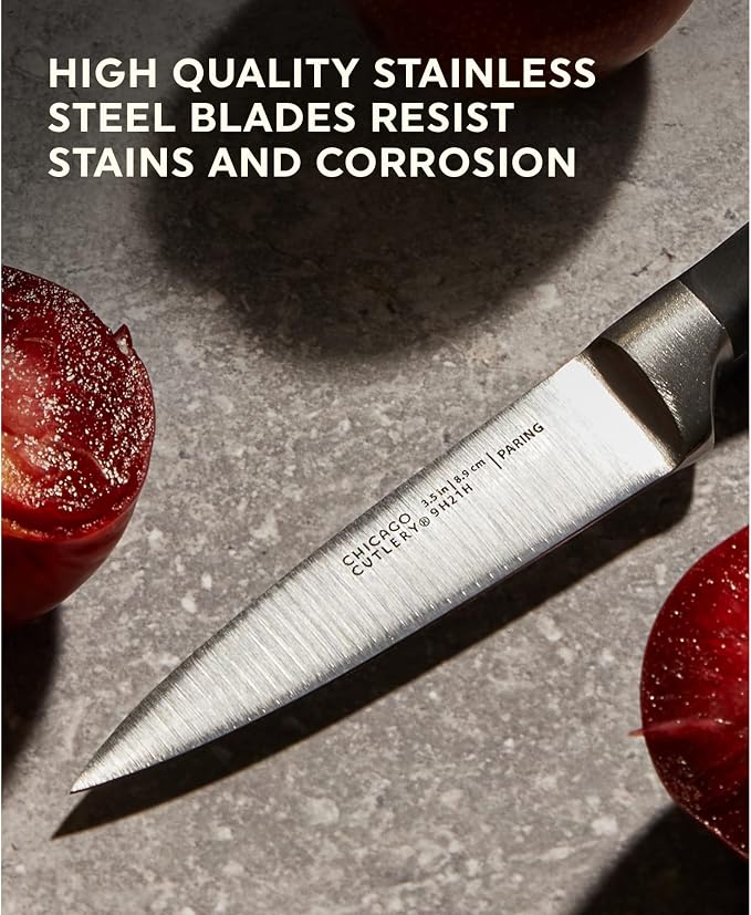 Chicago Cutlery Insignia Triple Rivet Poly Kitchen Knife Block Set - Image 4