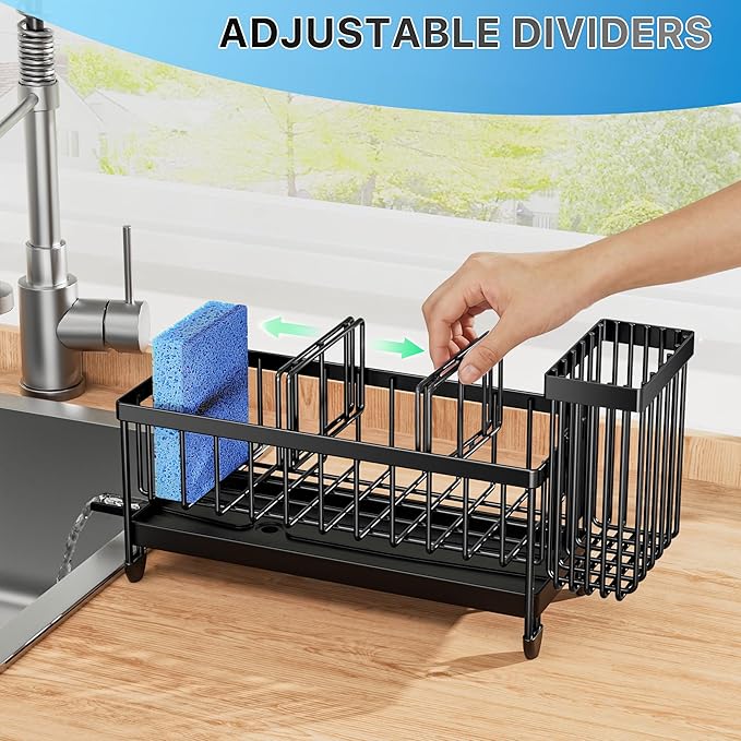 Cisily Sponge Holder for Kitchen Sink, Sink Caddy Organizer - Image 4