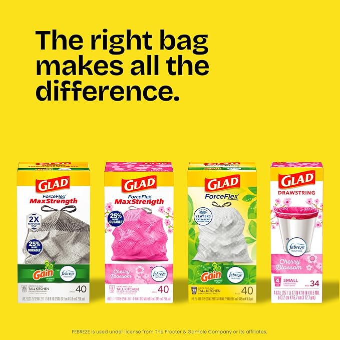 Glad ForceFlex Tall Kitchen Drawstring Trash Bags, 13 Gal, Fragrance Free - Image 11
