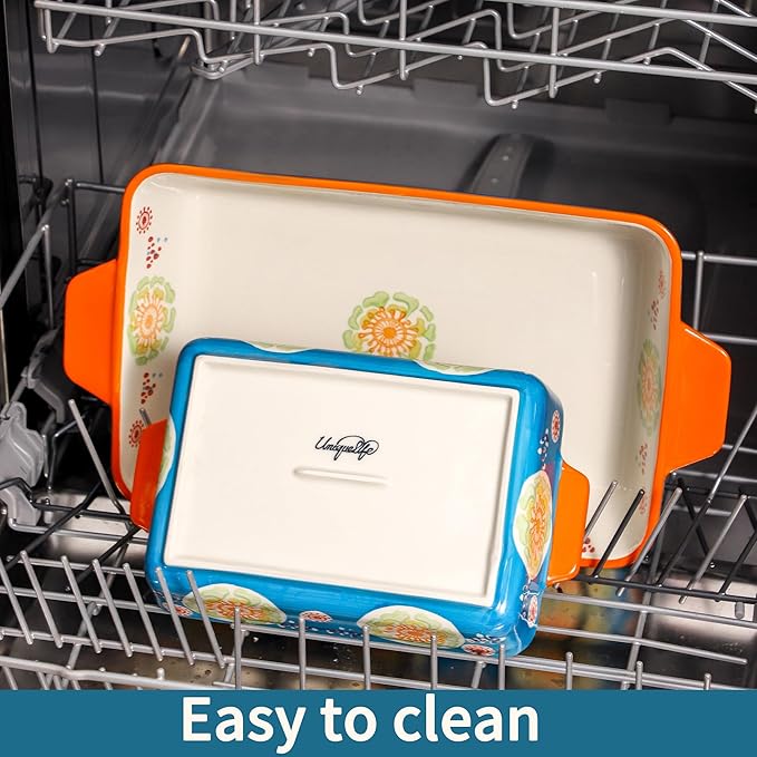 Ceramic Baking Dish Set of 2, 3QT & 1.2QT Stoneware Casserole Dishes - Image 6