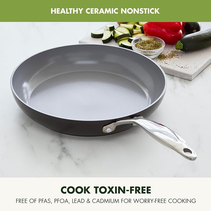 GreenPan Valencia Pro Ceramic Nonstick 12” Frying Pan Skillet, Hard Anodized - Image 3