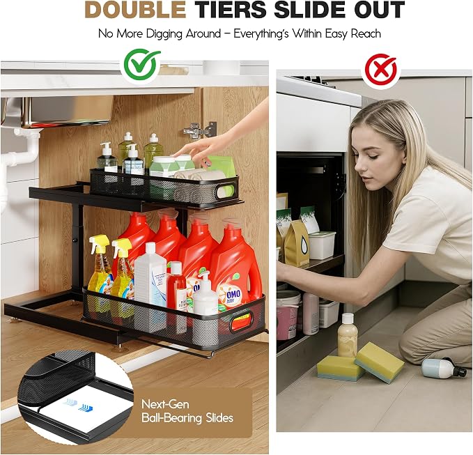 2-Pack Under Sink Storage Organizer - Image 3