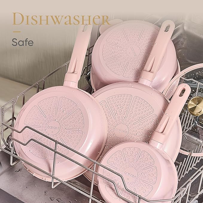 CAROTE Ceramic Cookware Set Nonstick, Non-Toxic & PFAS-Free, Dishwasher - Image 5