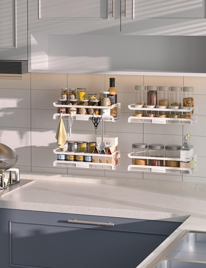Spice Rack Wall Mount with Hooks - Image 8