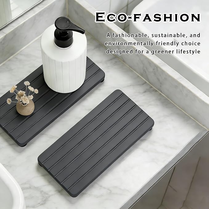 2PCS Stone Drying Tray, Water Absorbing Stone Tray - Image 5