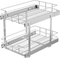 2 Tier Pull Out Cabinet Organizer 14" W X 22" D, Slide Out Drawers by STORKING