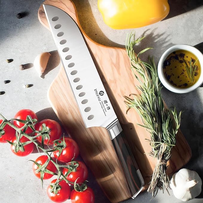 imarku Japanese Santoku Knife 7 Inch, Ultra Sharp Chef Knife, PakkaWood - Image 2